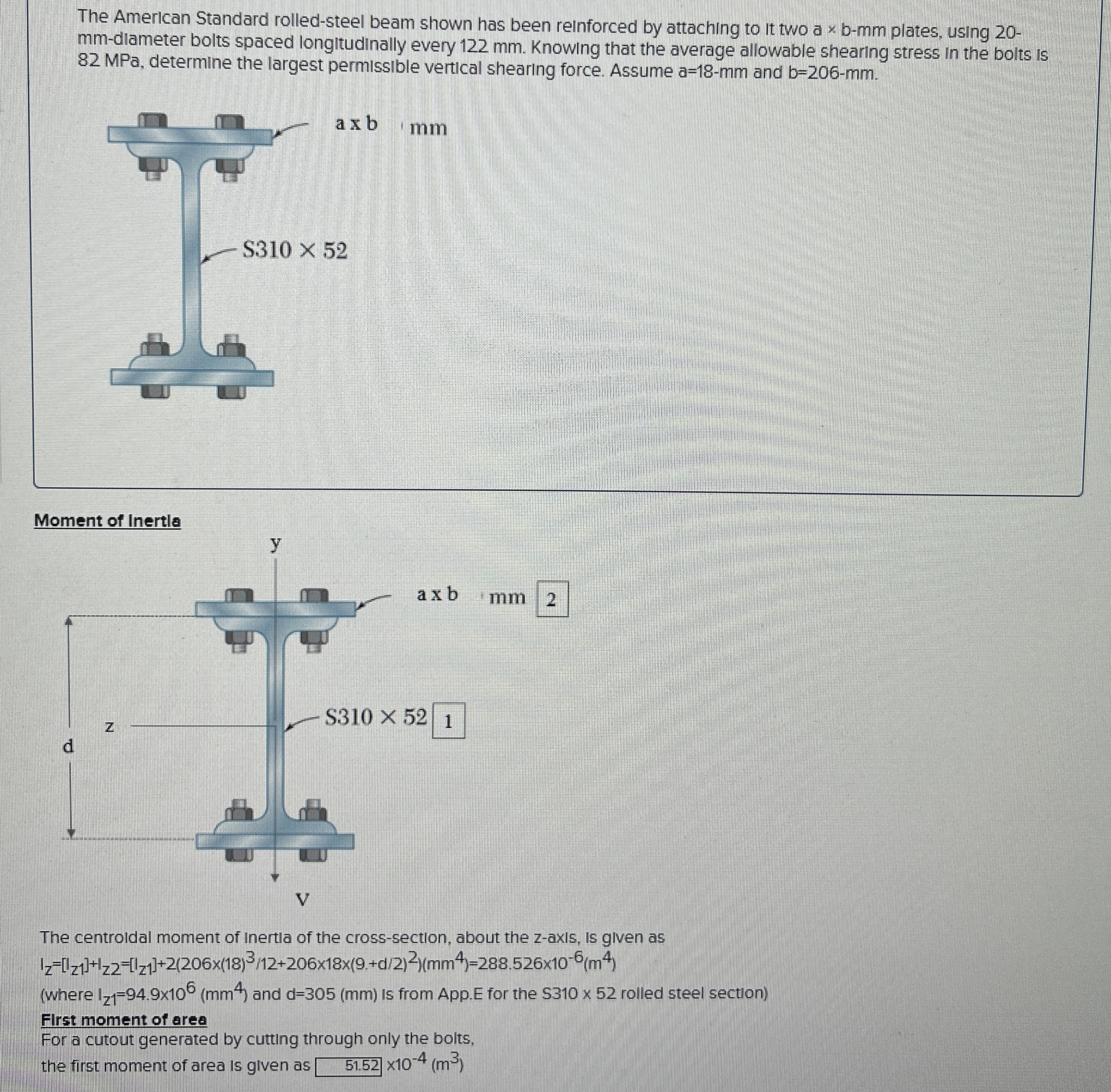 The American Standard rolled - steel beam shown