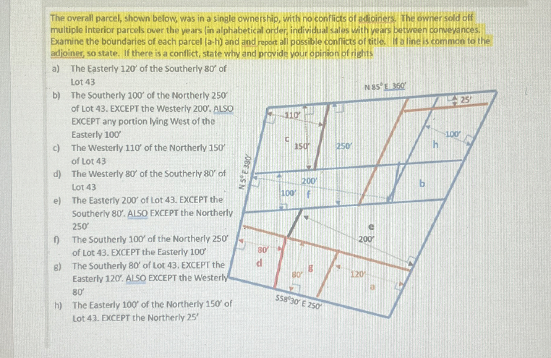 The overall parcel, shown below, was in a single