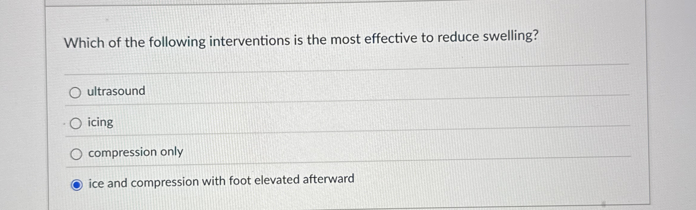 Which of the following interventions is the most