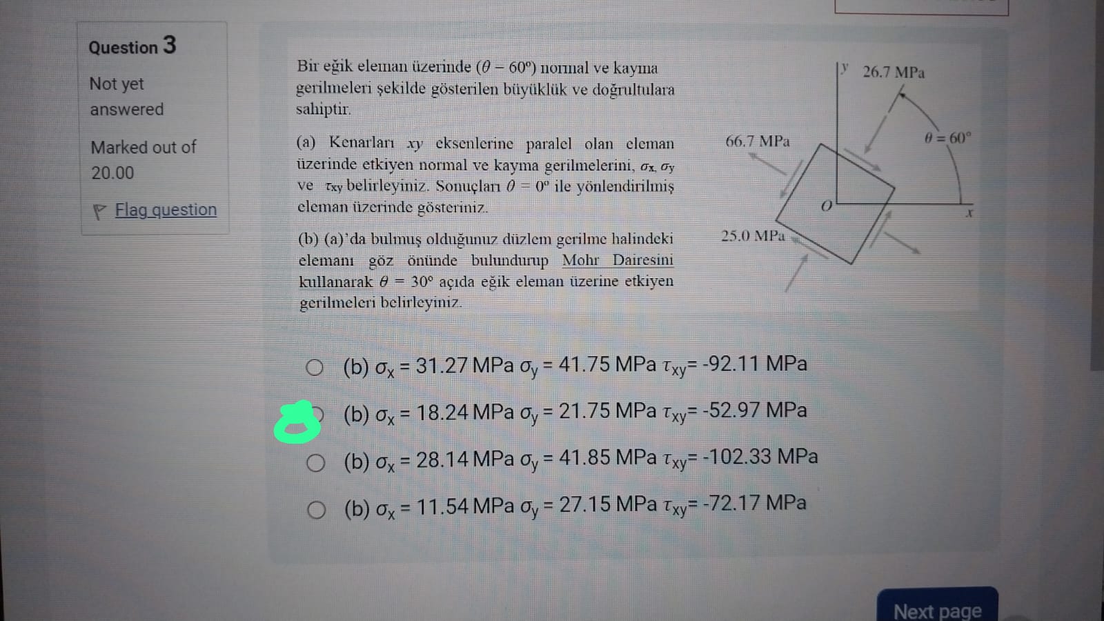 Bir e ik eleman zerinde ( - 6 0 ) nomual ve kayma