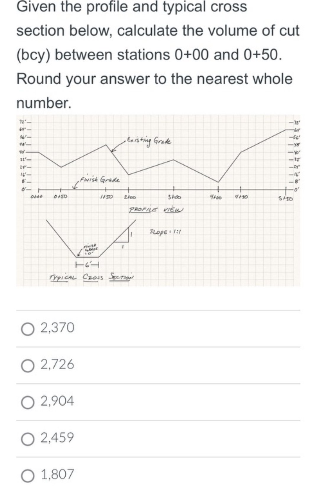 Given the profile and typical cross section
