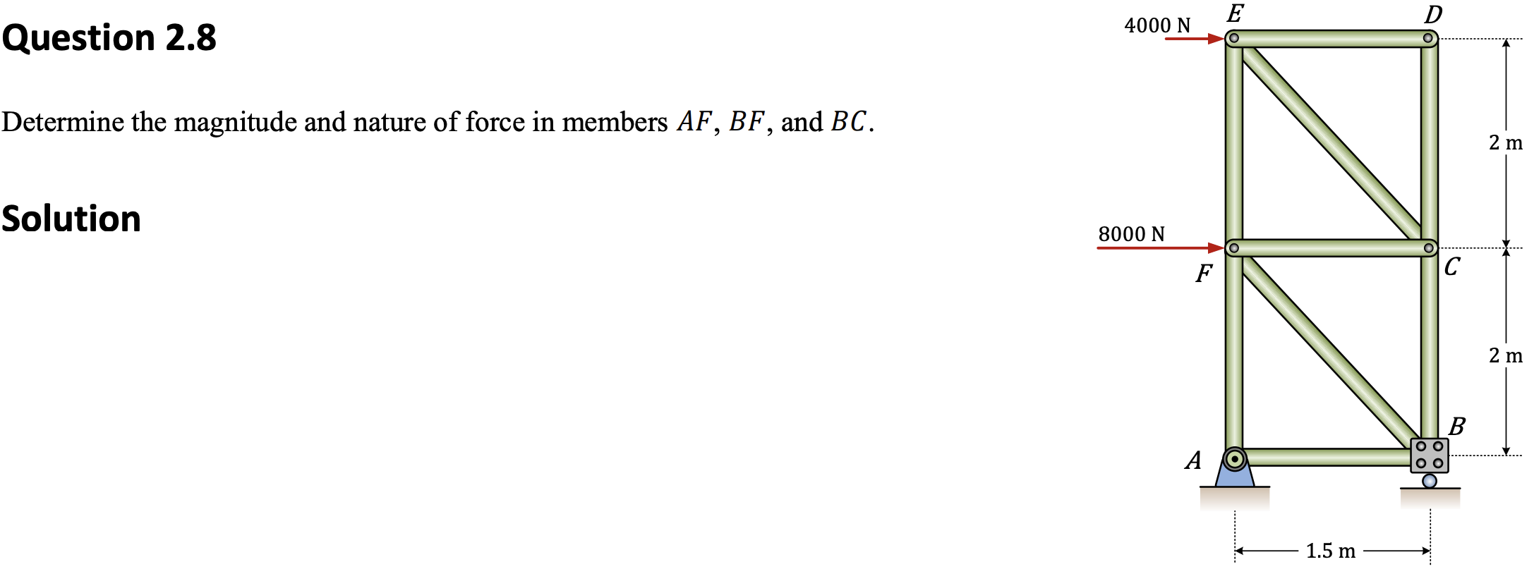 Question 2 . 8 Determine the magnitude and nature