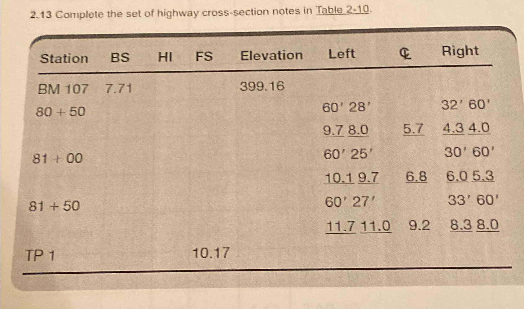 2 . 1 3 Complete the set of highway cross -