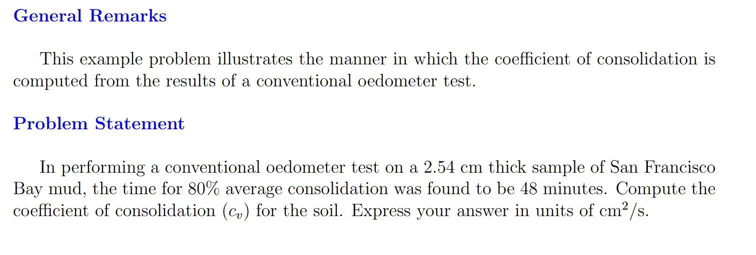 n performing a conventional oedometer test on a 2
