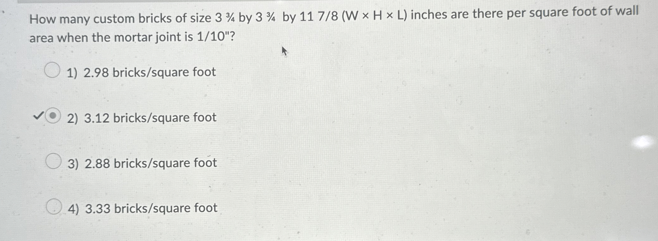 How many custom bricks of size 3 3 4 by 3 3 4 by