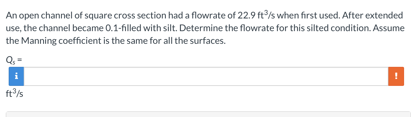 An open channel of square cross section had a