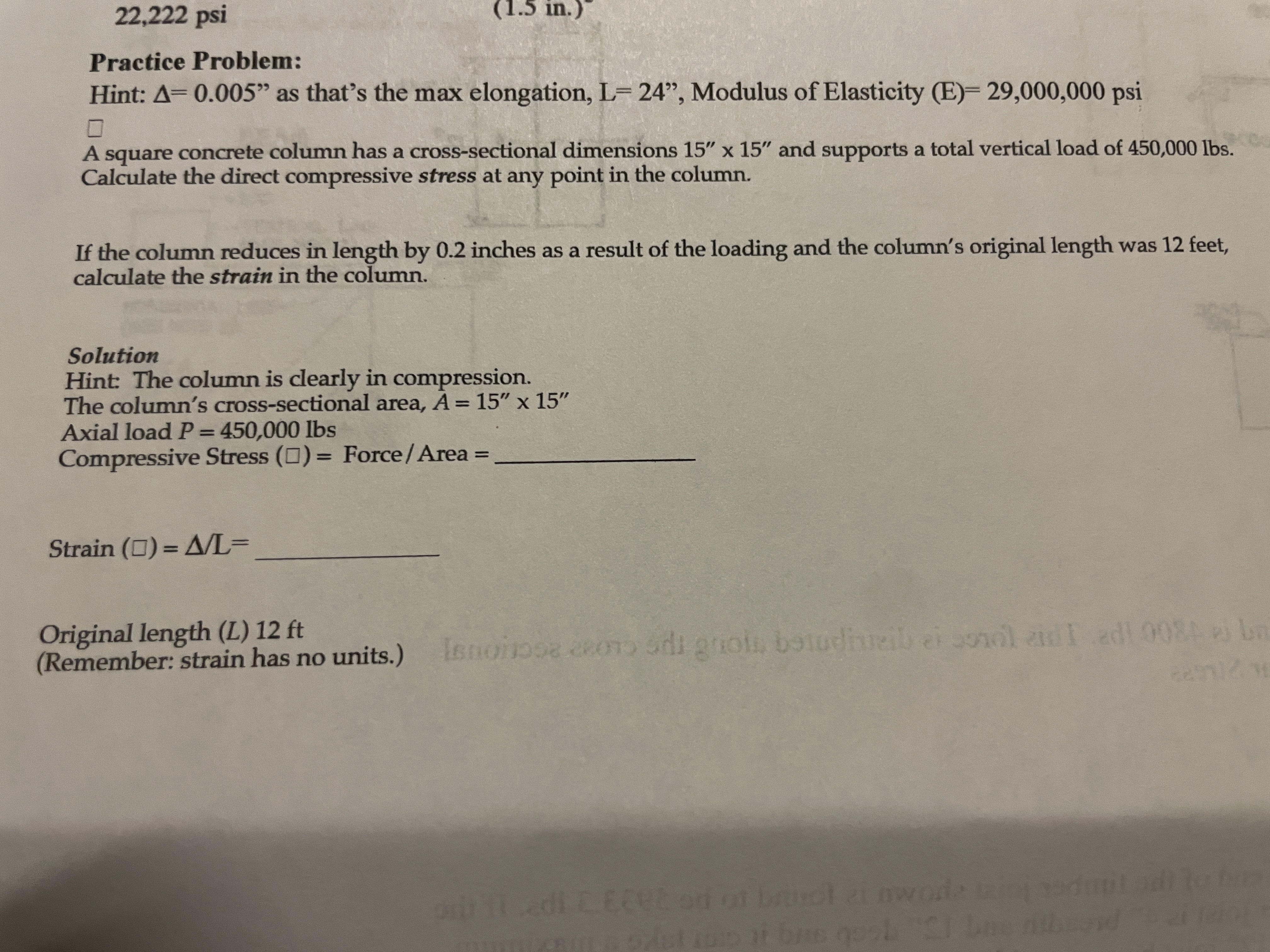 2 2 , 2 2 2 psi Practice Problem: Hint: = 0 . 0 0