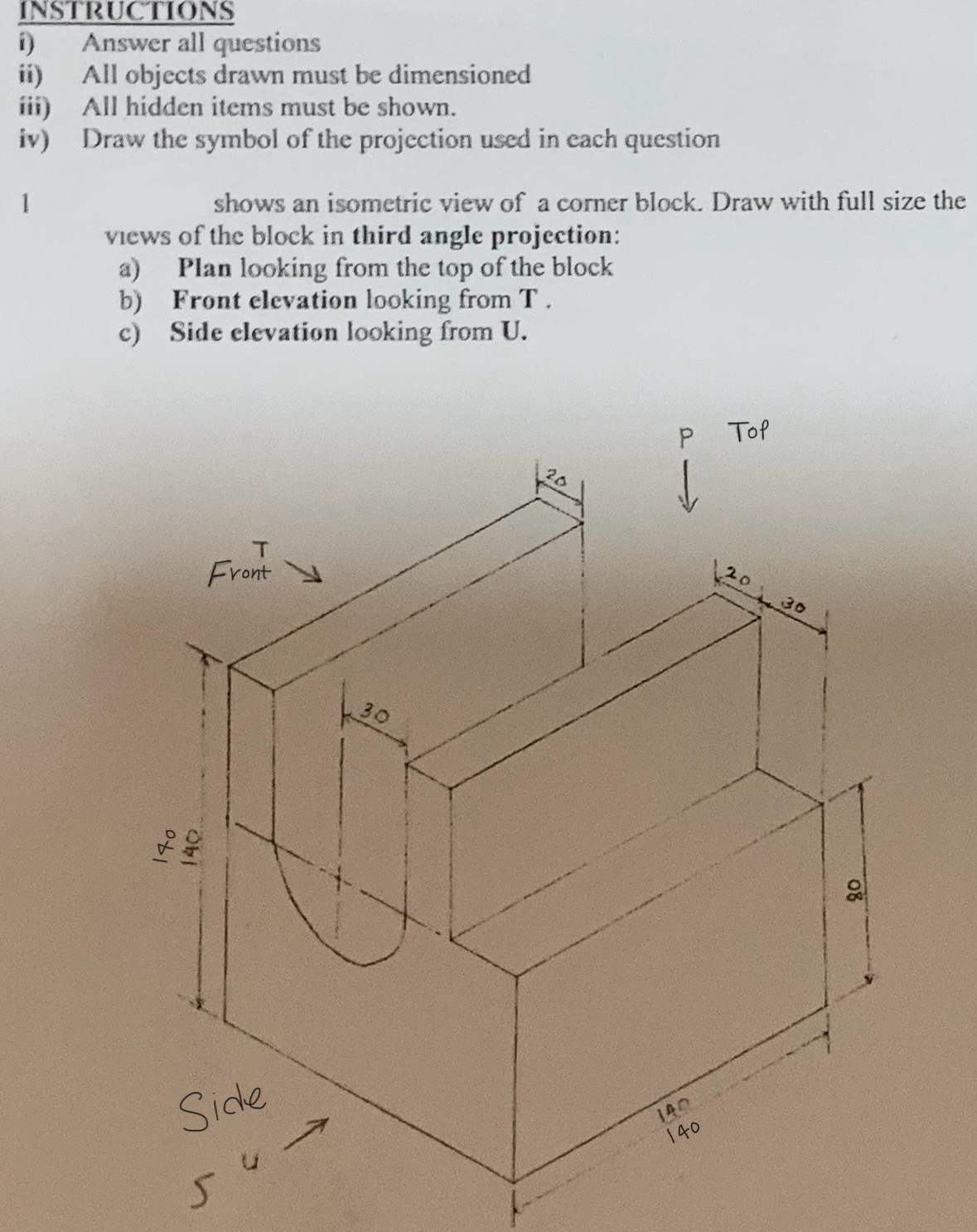 Draw each side in a frame each frame is ( 1 3 . 9