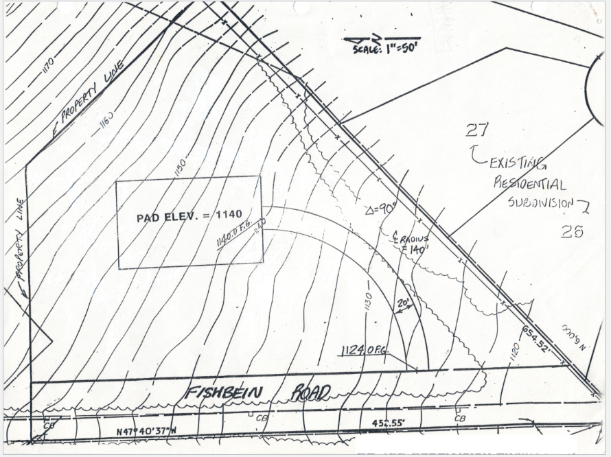 a . Plot the cut / fill slopes for the pad.