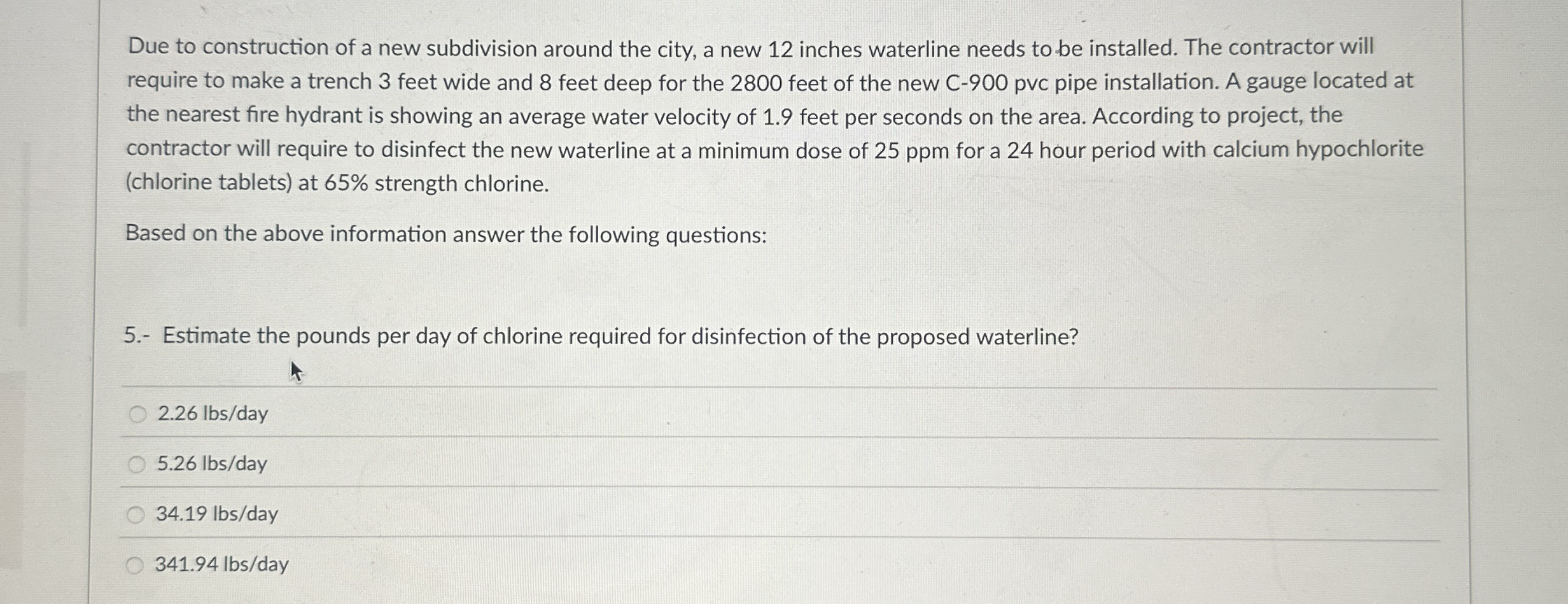 Due to construction of a new subdivision around