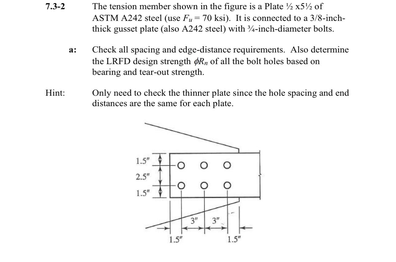 7 . 3 - 2 The tension member shown in the figure