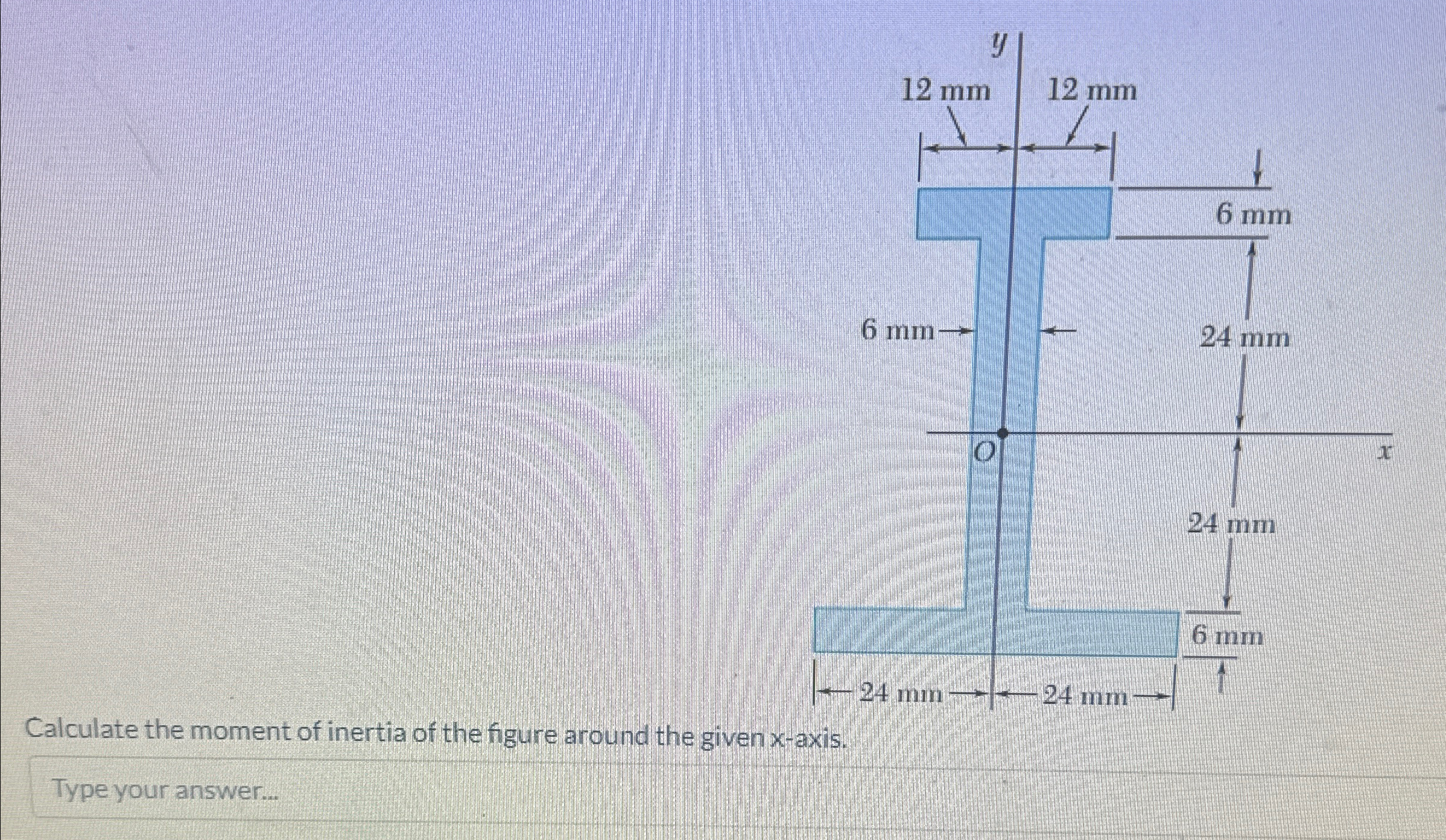 Calculate the moment of inertia of the figure