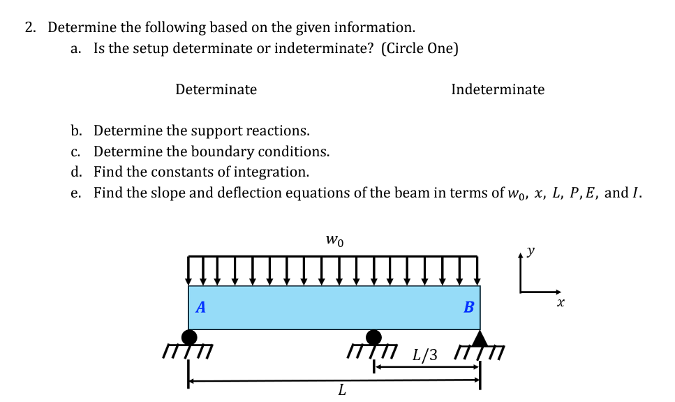 Solve deflection of beam.Determine the following
