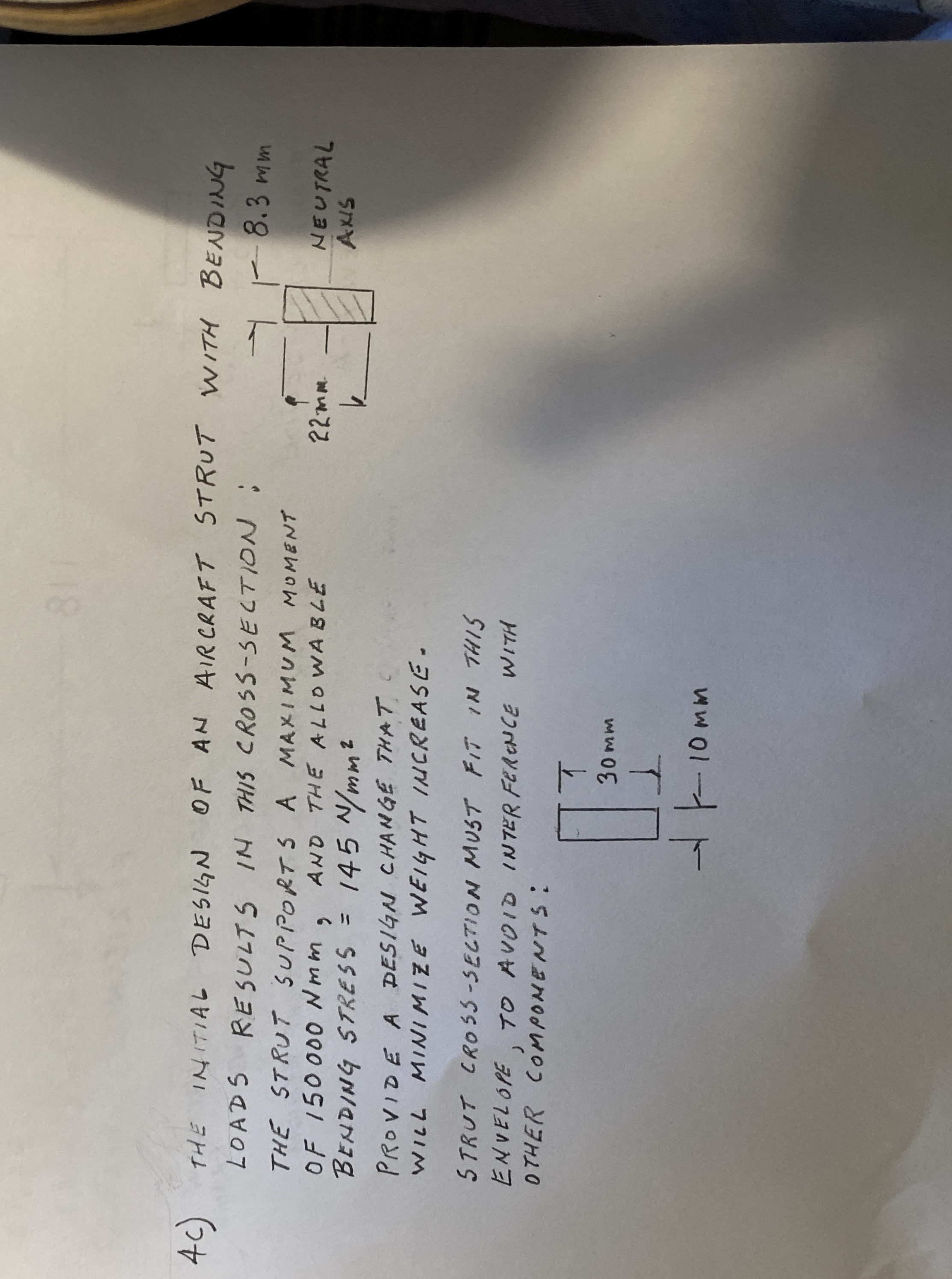 4 C ) THE INITIAL DESIGN OF AN AIRCRAFT STRUT