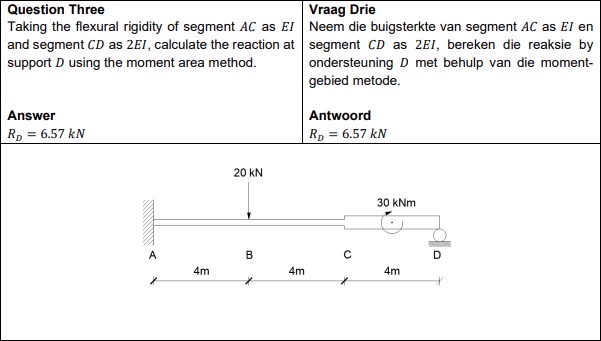 Question Three Taking the flexural rigidity of