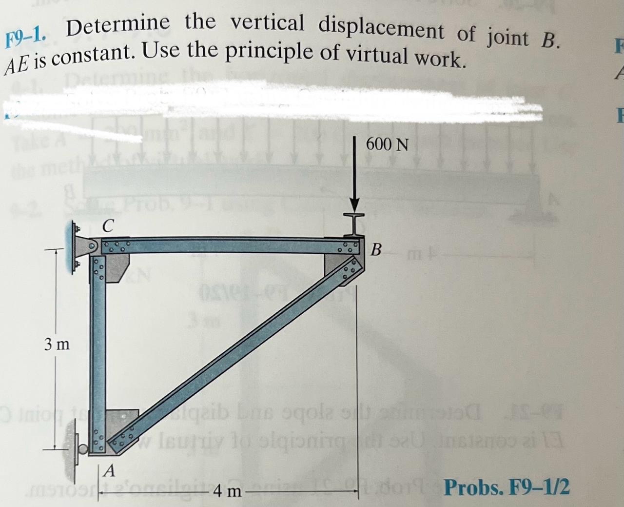 F 9 - 1 . Determine the vertical displacement of