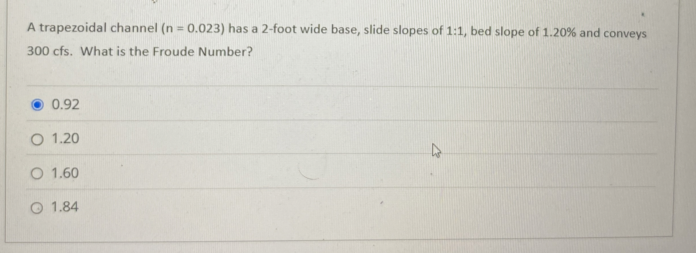 A trapezoidal channel