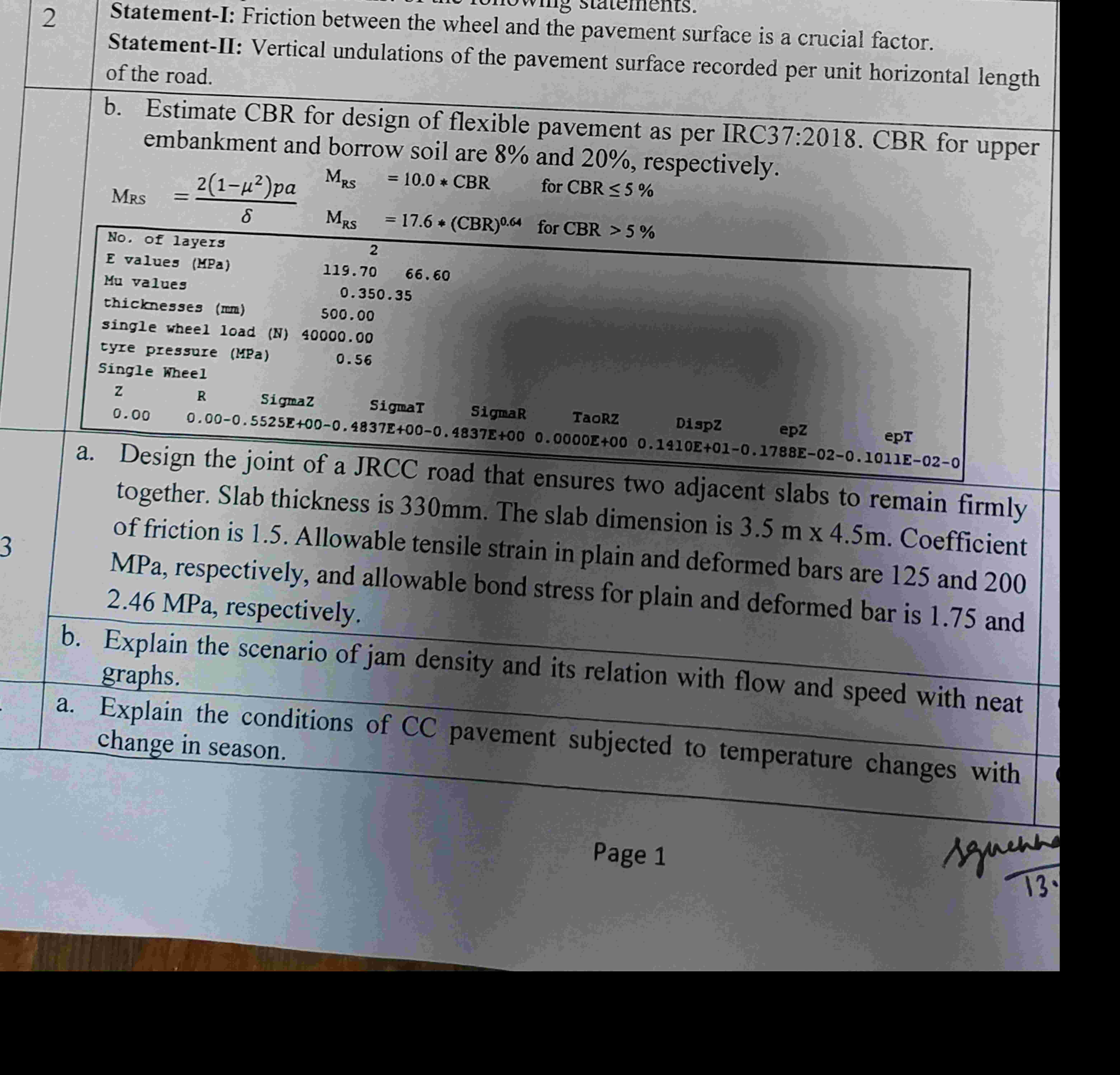 Estimate CBR for design of flexible pavement as