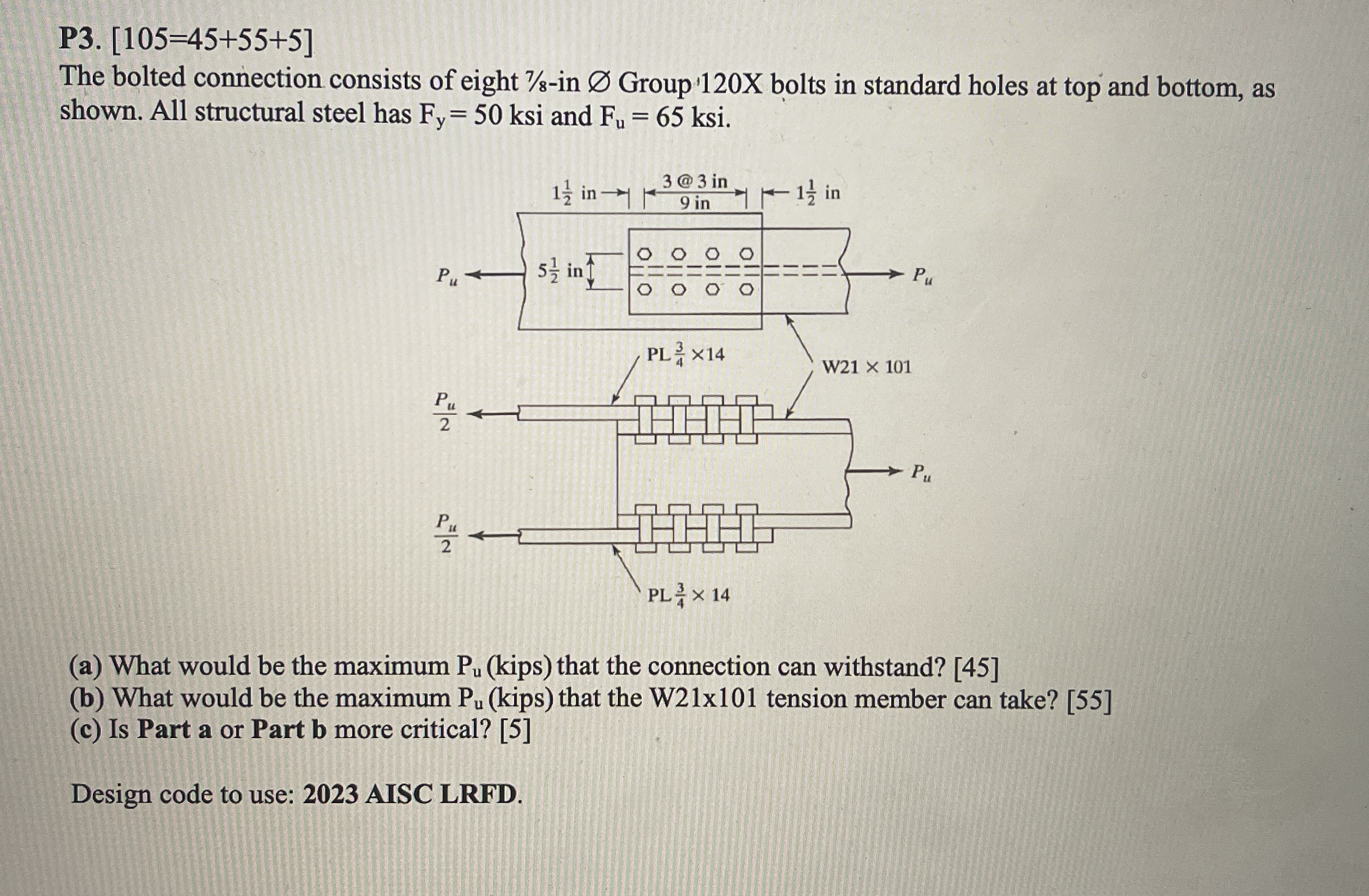 P 3 . The bolted connection consists of eight 7 8