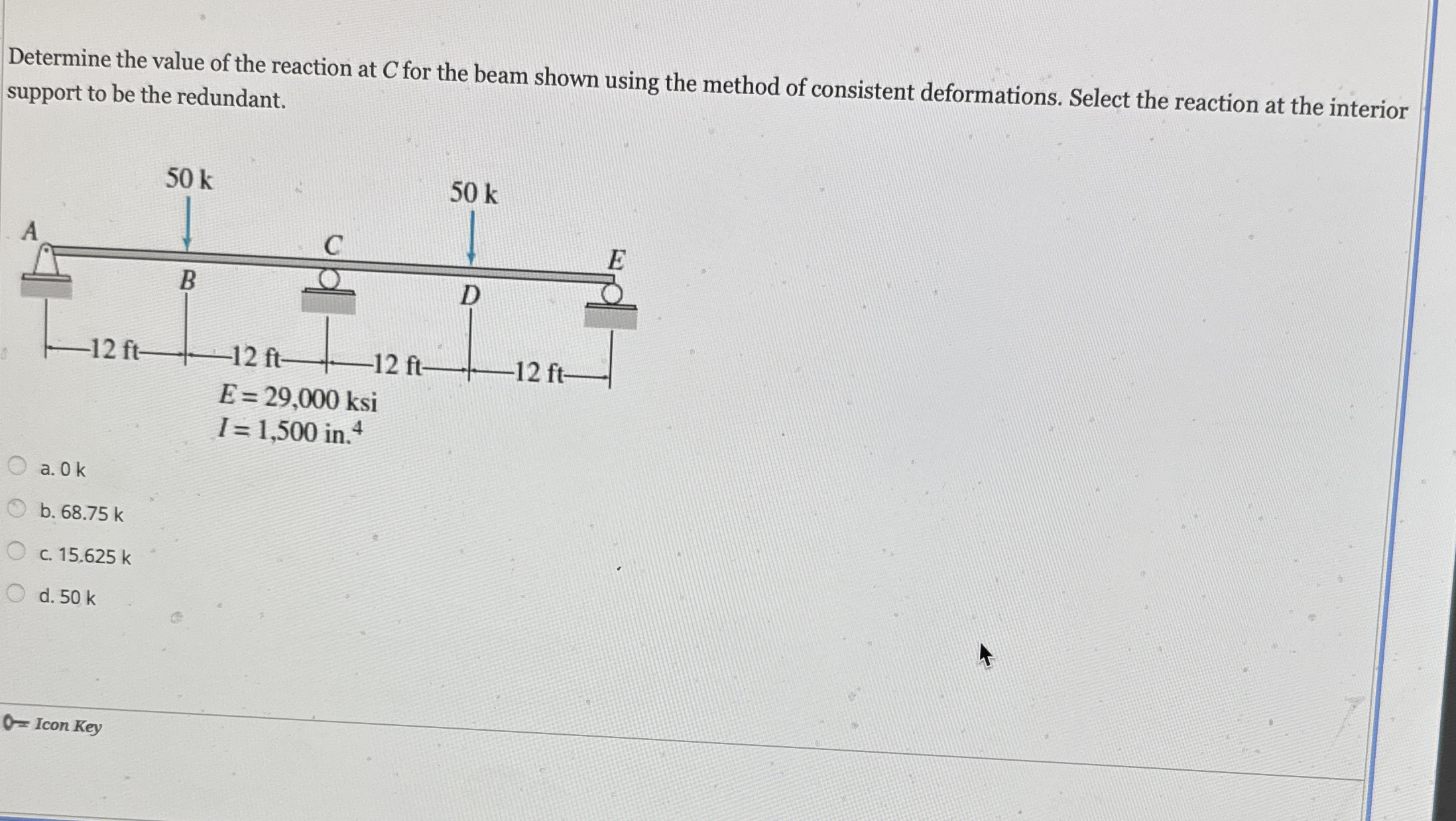 Determine the value of the reaction at C for the