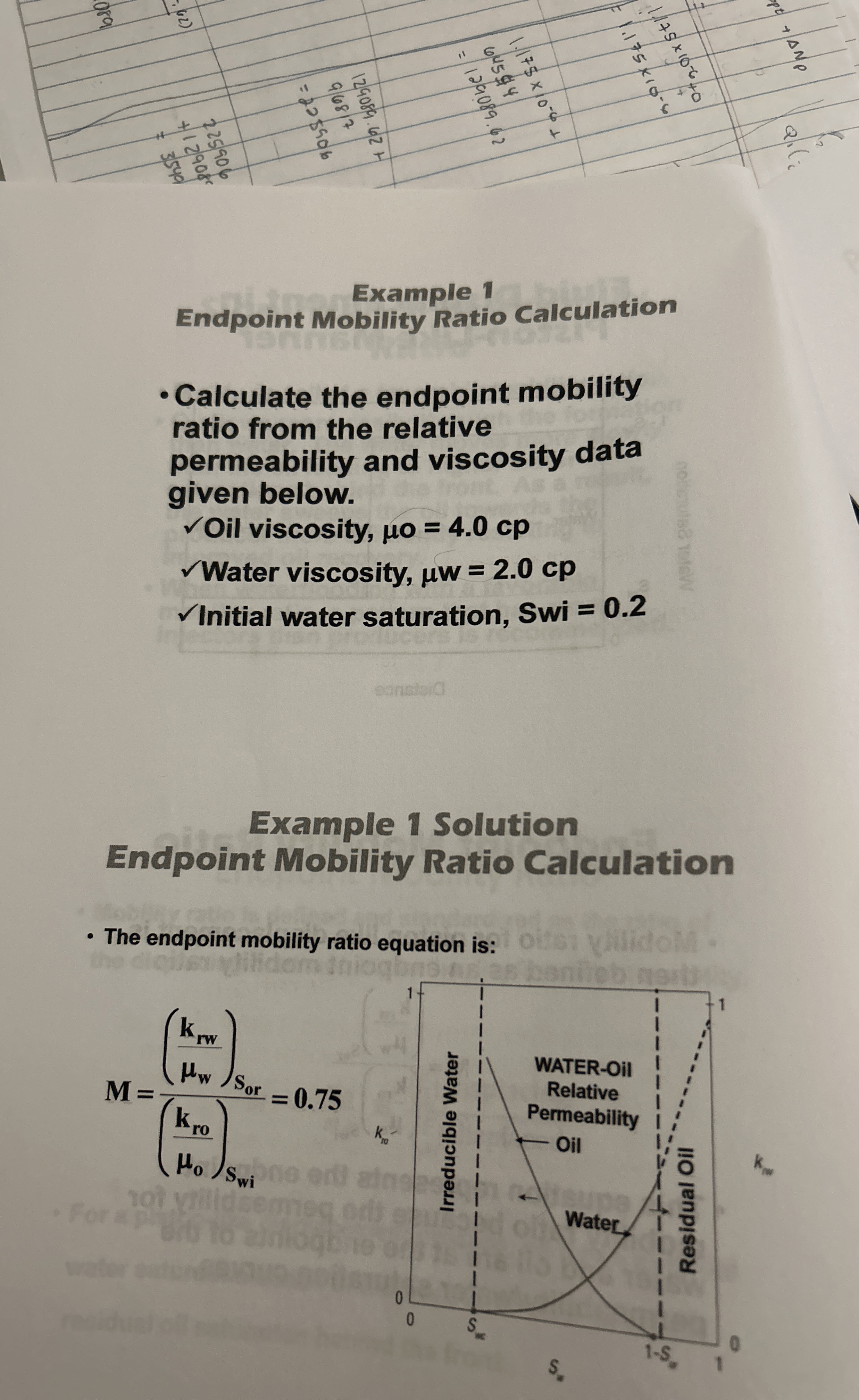 Example 1 Endpoint Mobility Ratio Calculation