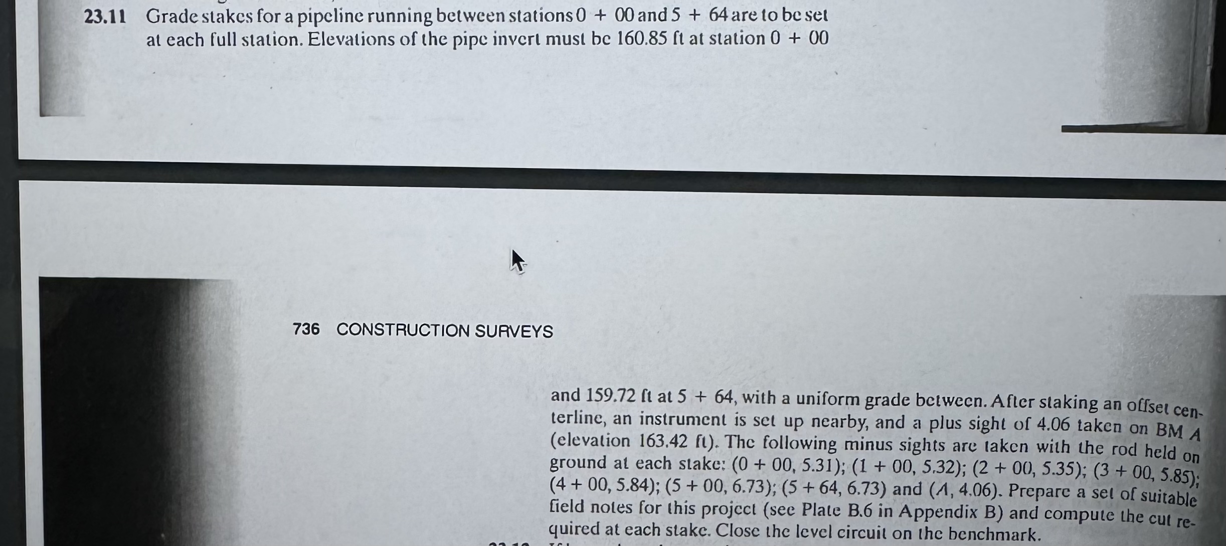 2 3 . 1 1 Grade stakes for a pipeline running