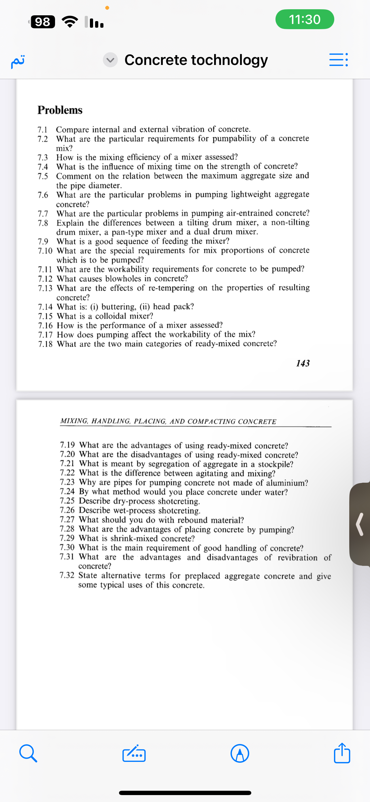 9 8 Concrete tochnology Problems 7 . 1 Compare