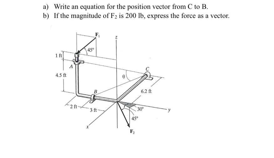 a ) Write an equation for the position vector