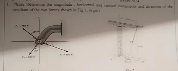 Please Determine the magnitude, borizental and