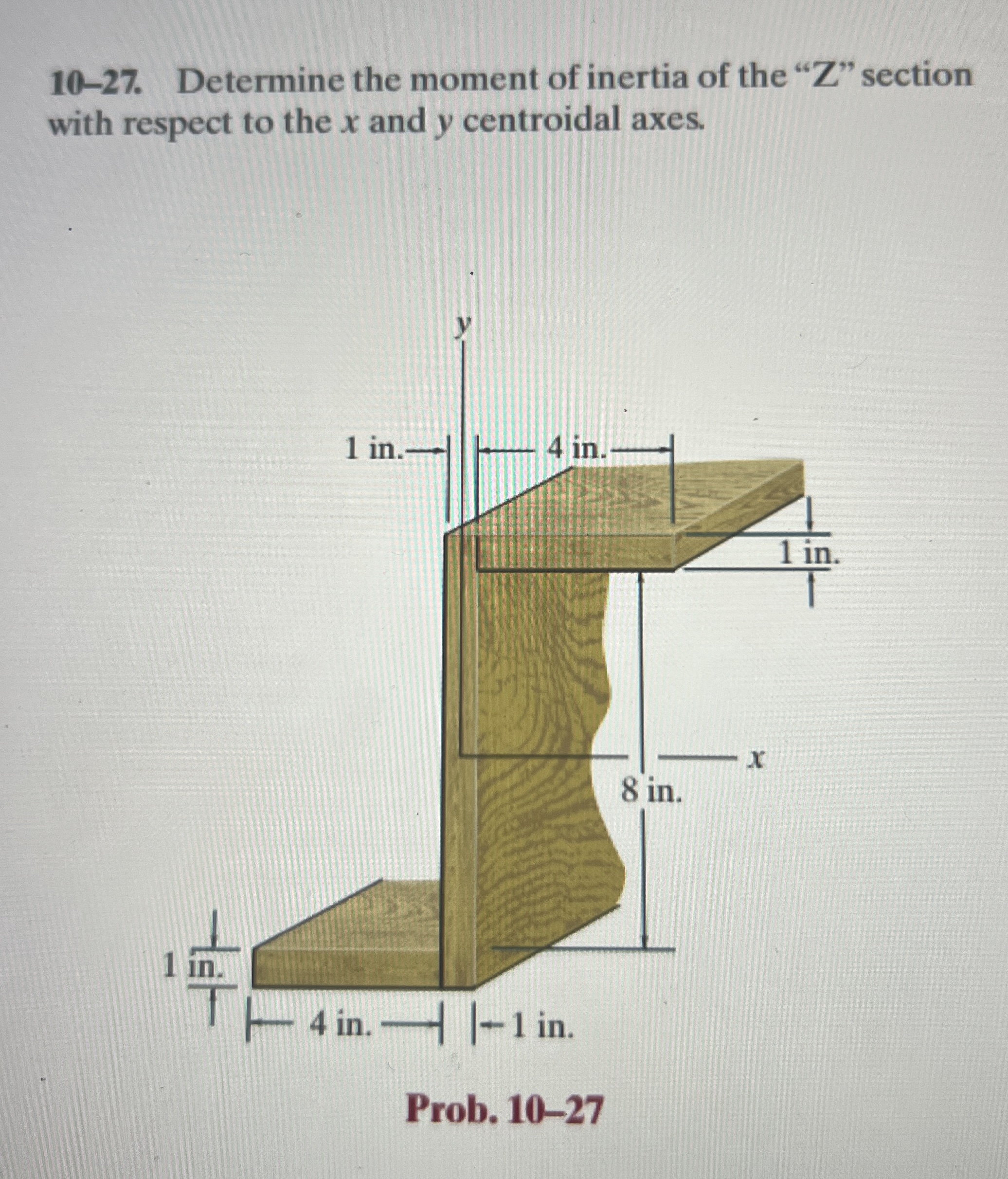 1 0 - 2 7 . Determine the moment of inertia of