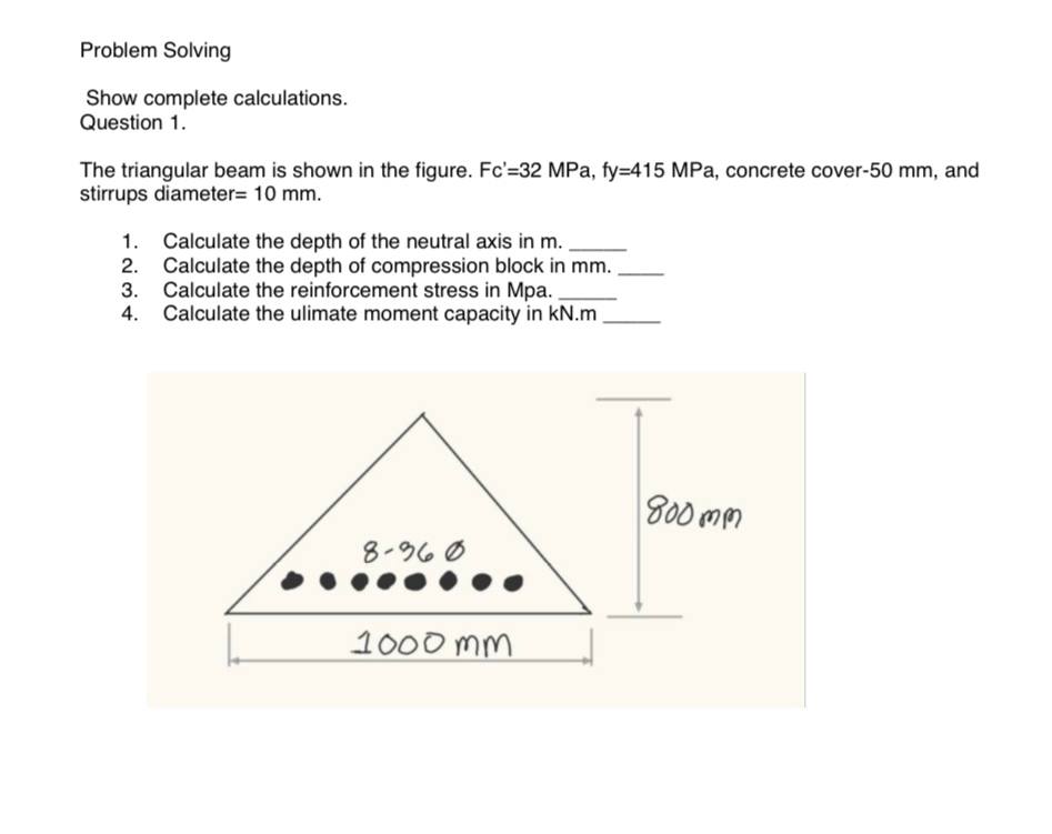 Problem Solving Show complete calculations.