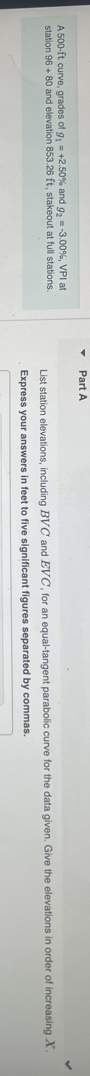 A 5 0 0 - f t curve, grades of g 1 = + 2 . 5 0 %