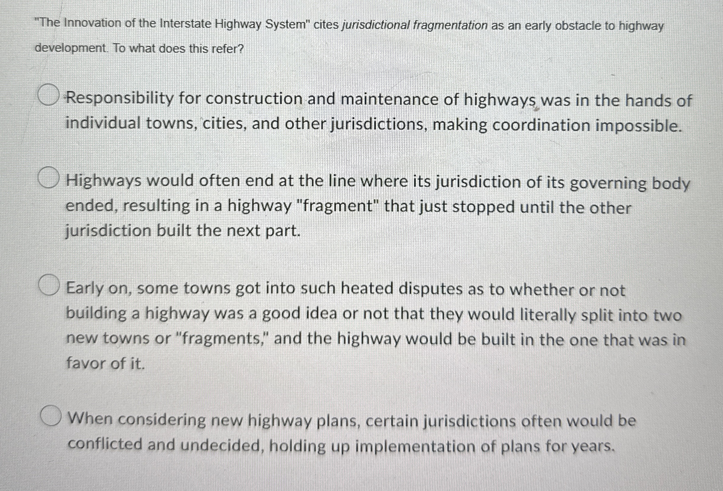 "The Innovation of the Interstate Highway System"