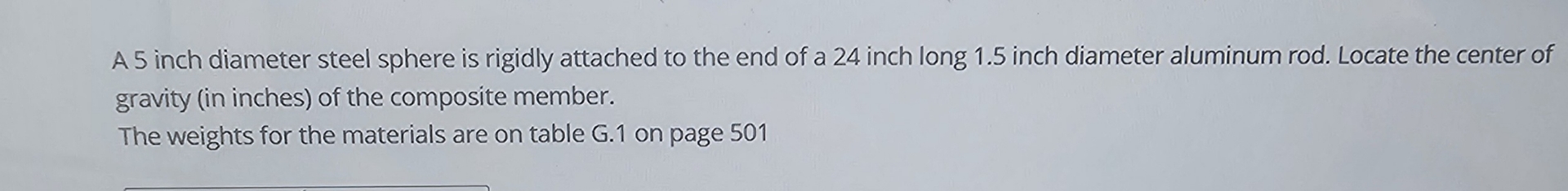 A 5 inch diameter steel sphere is rigidly