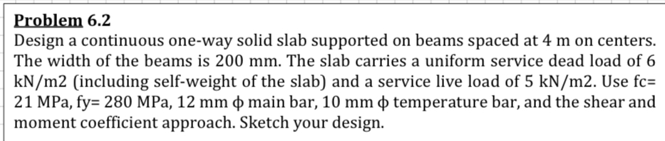 Problem 6 . 2 Design a continuous one - way solid