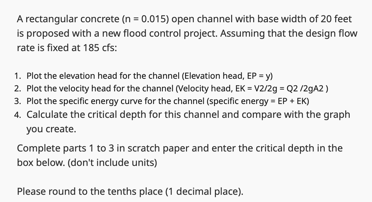 A rectangular concrete \ ( ( n = 0 . 0 1 5 ) \ )