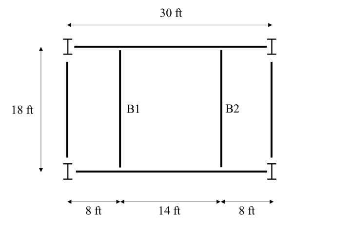 For the framing plan shown in the figure, all