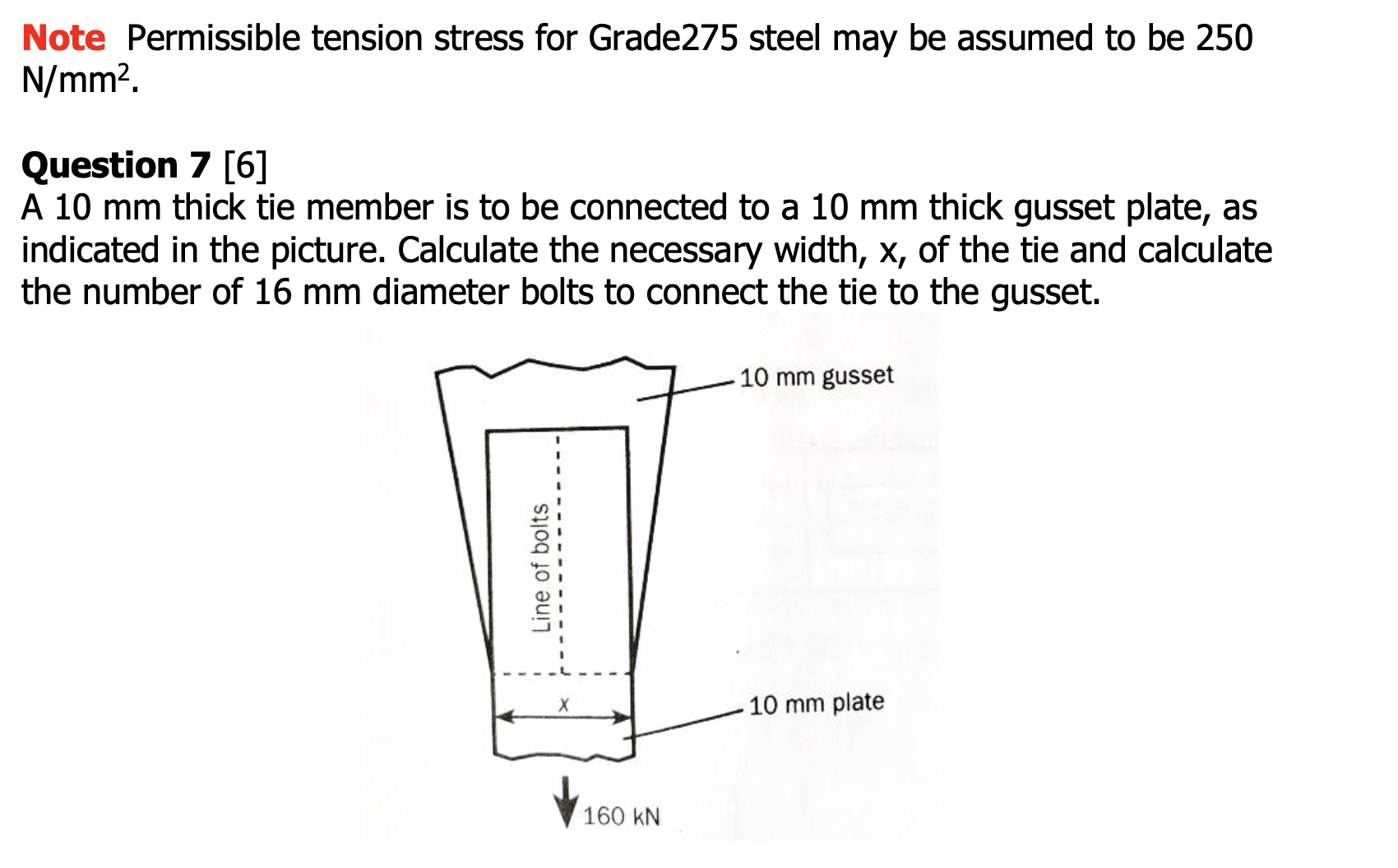 Note Permissible tension stress for Grade 2 7 5