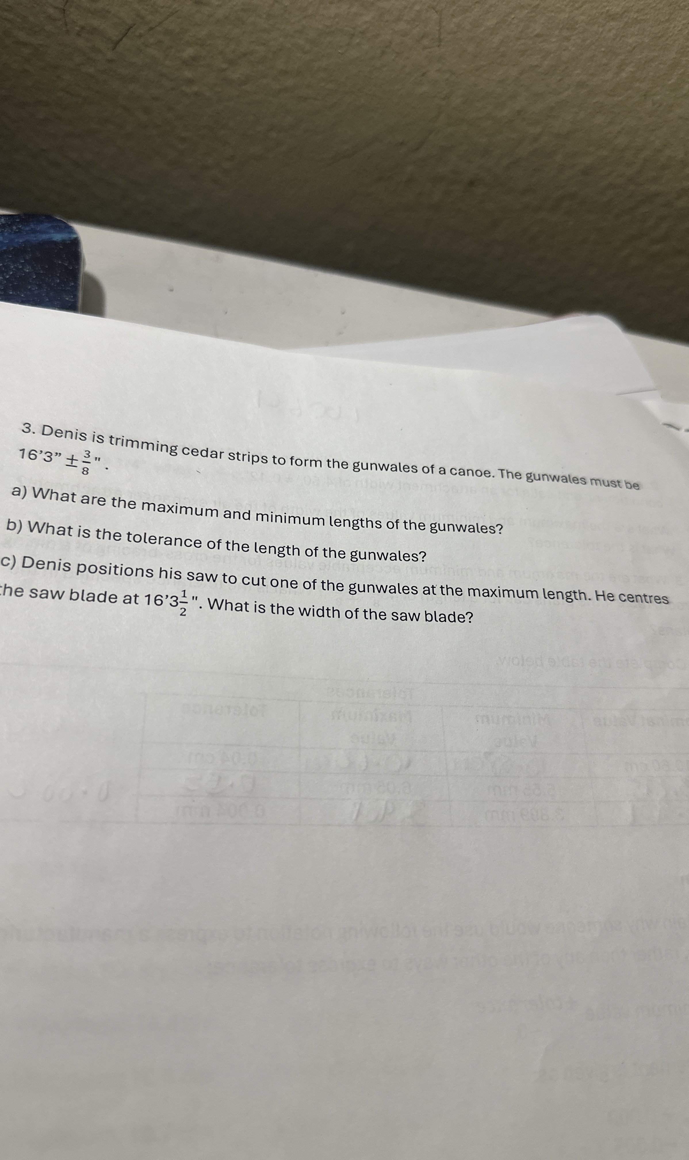 Denis is trimming cedar strips to form the