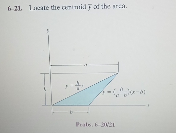 6 - 2 1 . Locate the centroid ? b a r ( y ) of