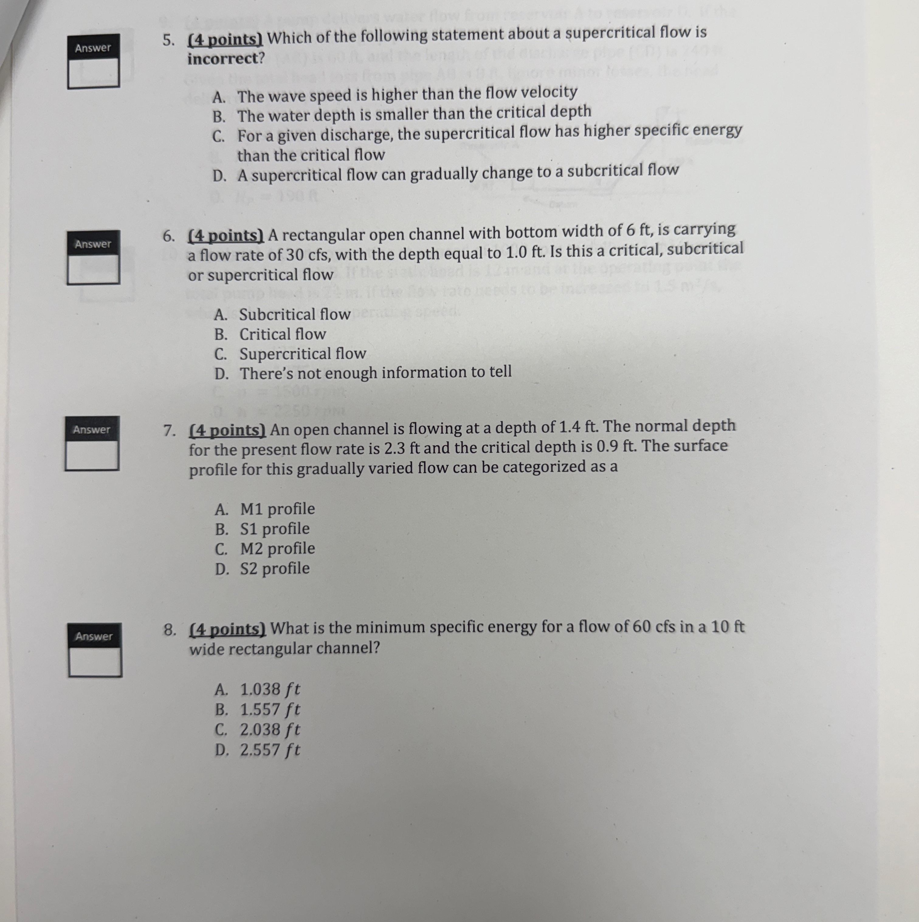 Answer 5 . ( 4 points ) Which of the following