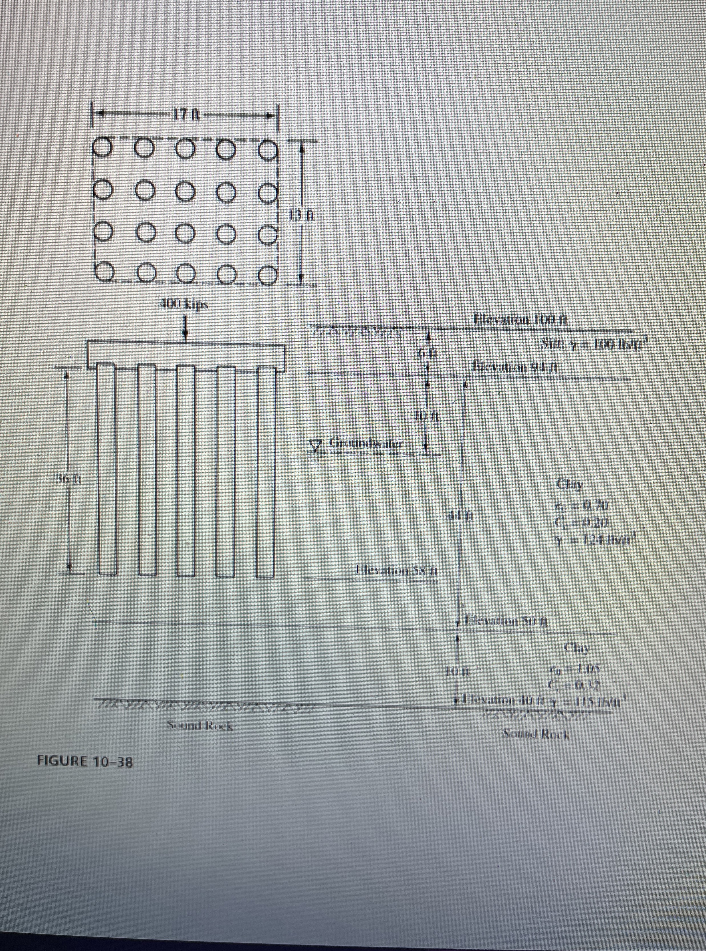 Problem 3 : A group of friction piles in deep