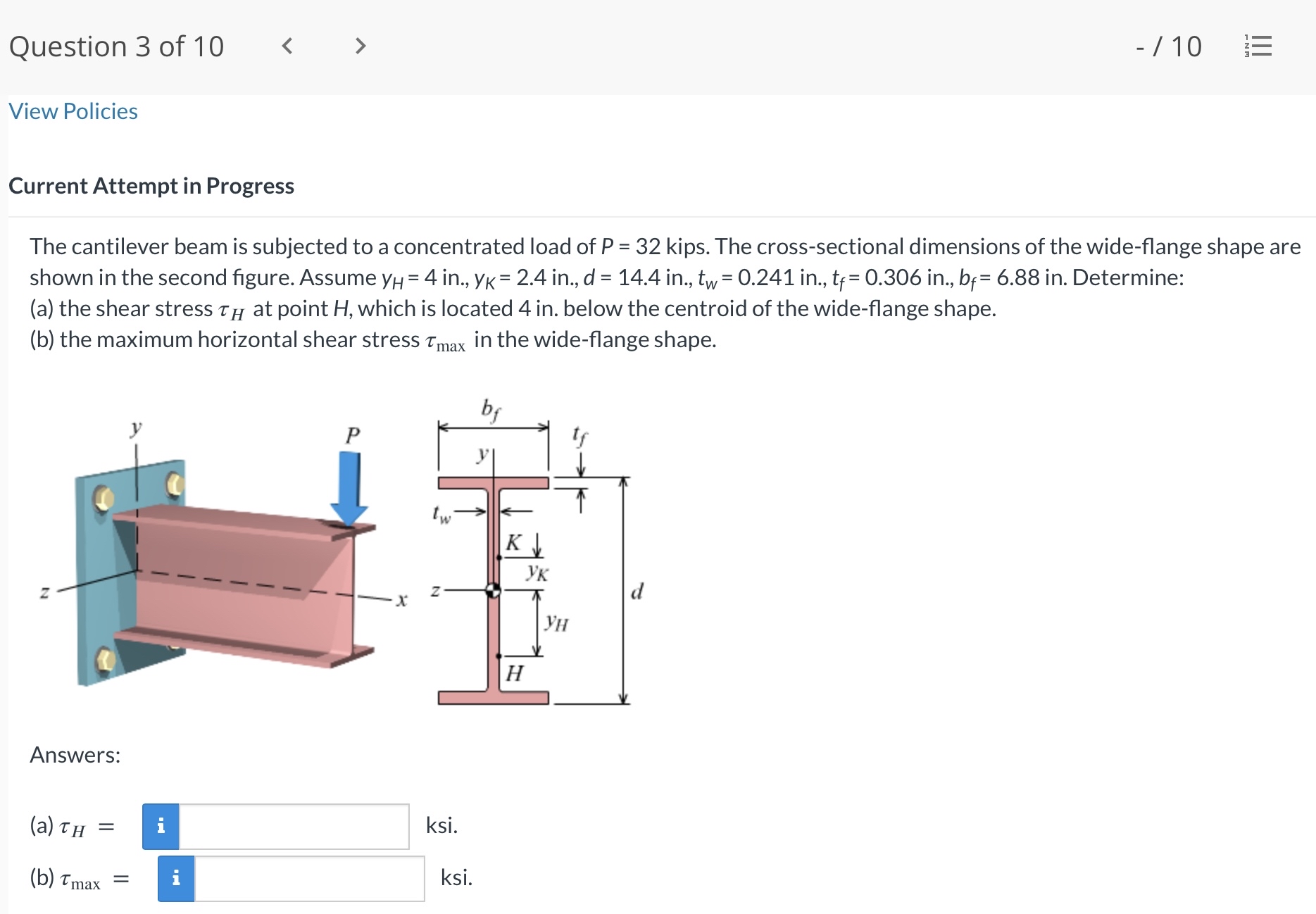 Question 3 of 1 0 / 1 0 View Policies Current