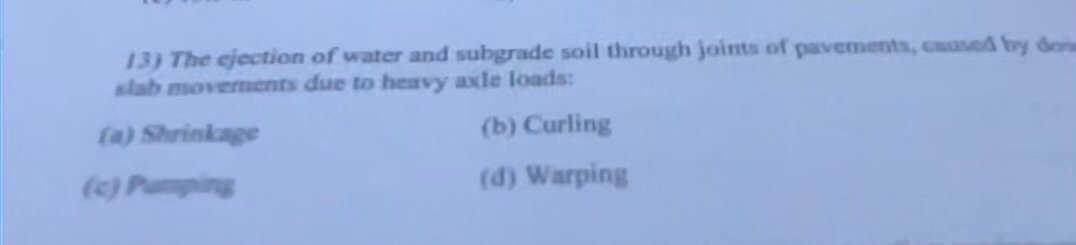 The ejection of water and subgrade soil through