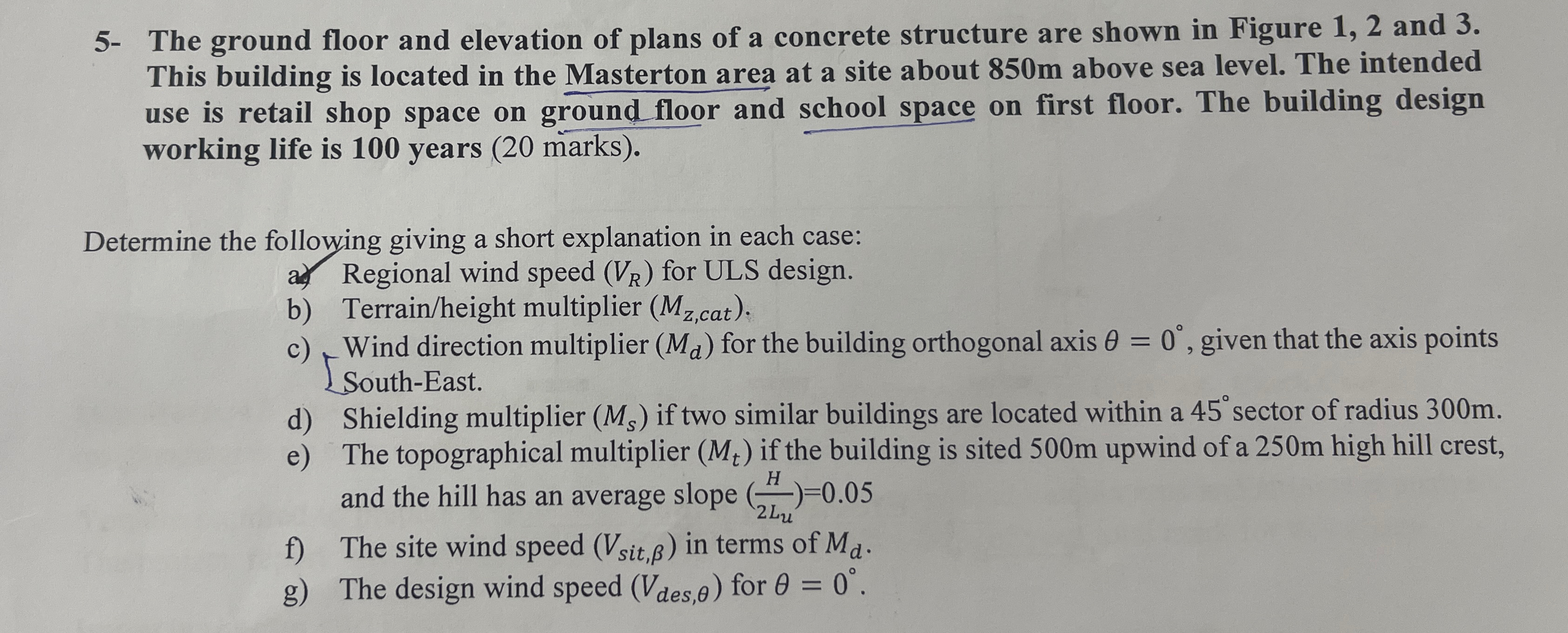 5 - The ground floor and elevation of plans of a