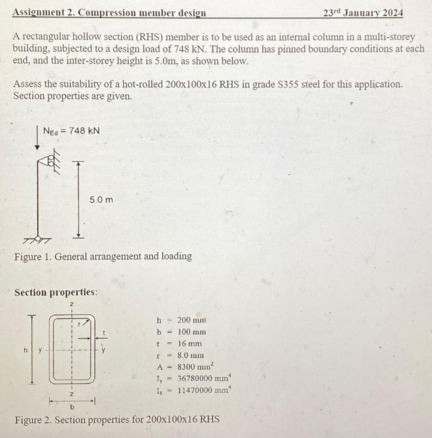 Assignment 2 . Compression member design 2 3 r d