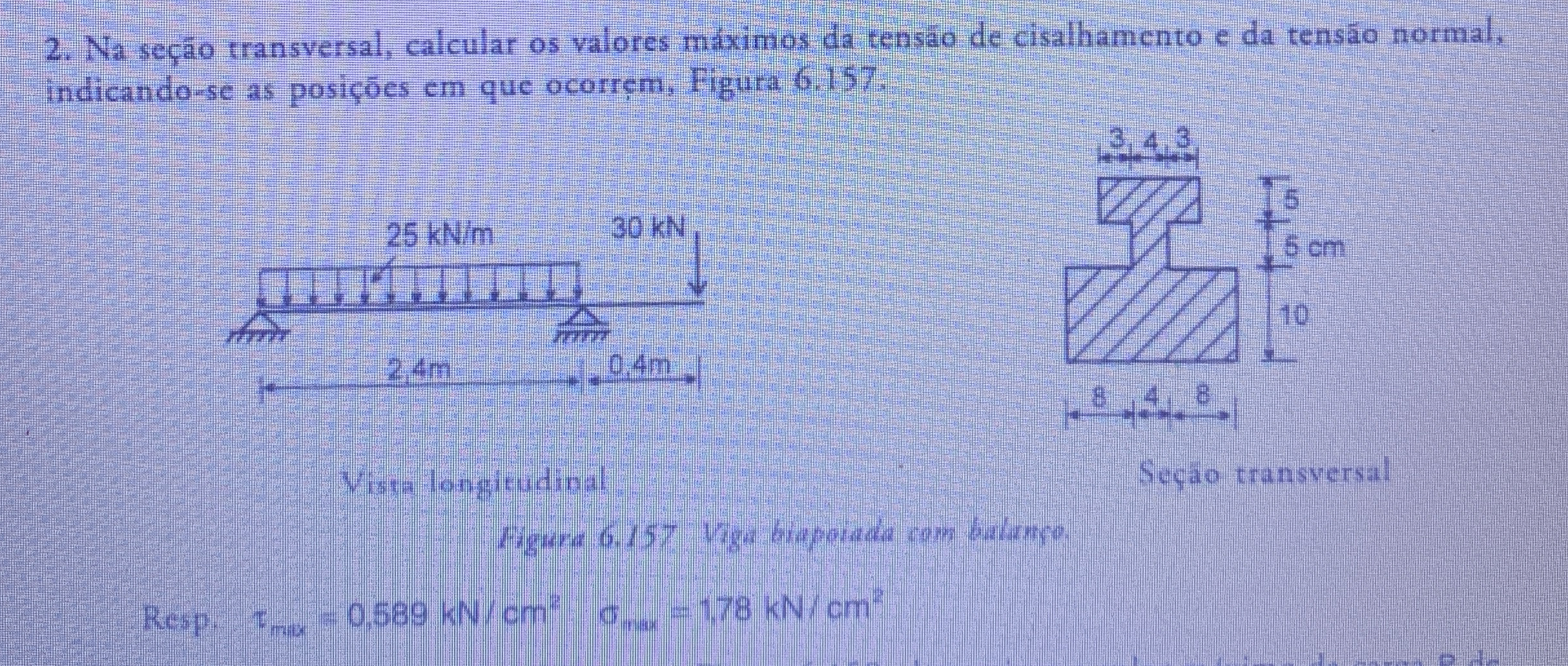 Na se \ bar ( a ) o transversal, calcular os