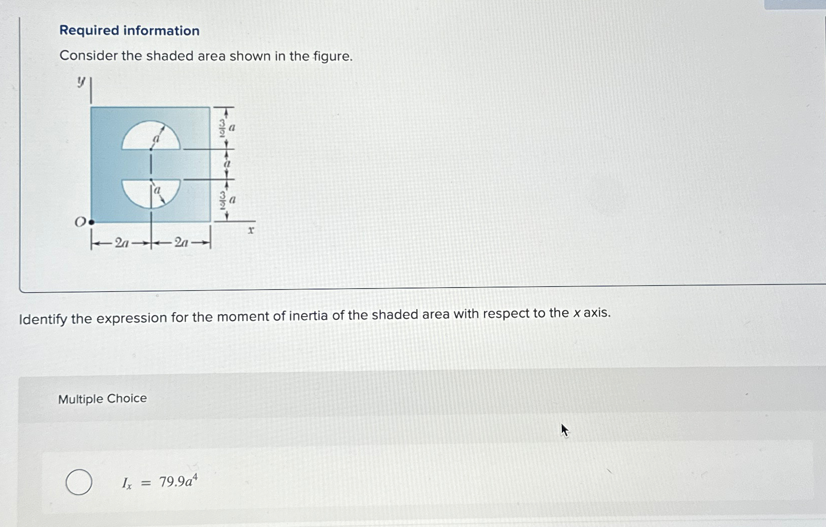 Required information Consider the shaded area