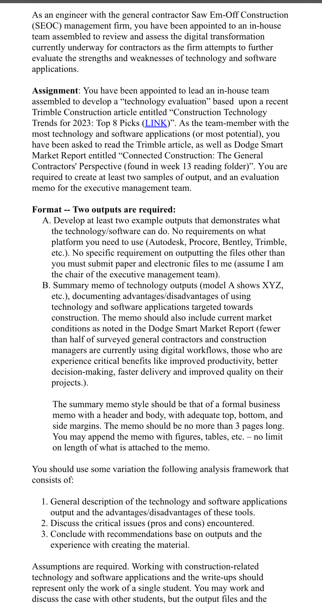 As an engineer with the general contractor Saw Em