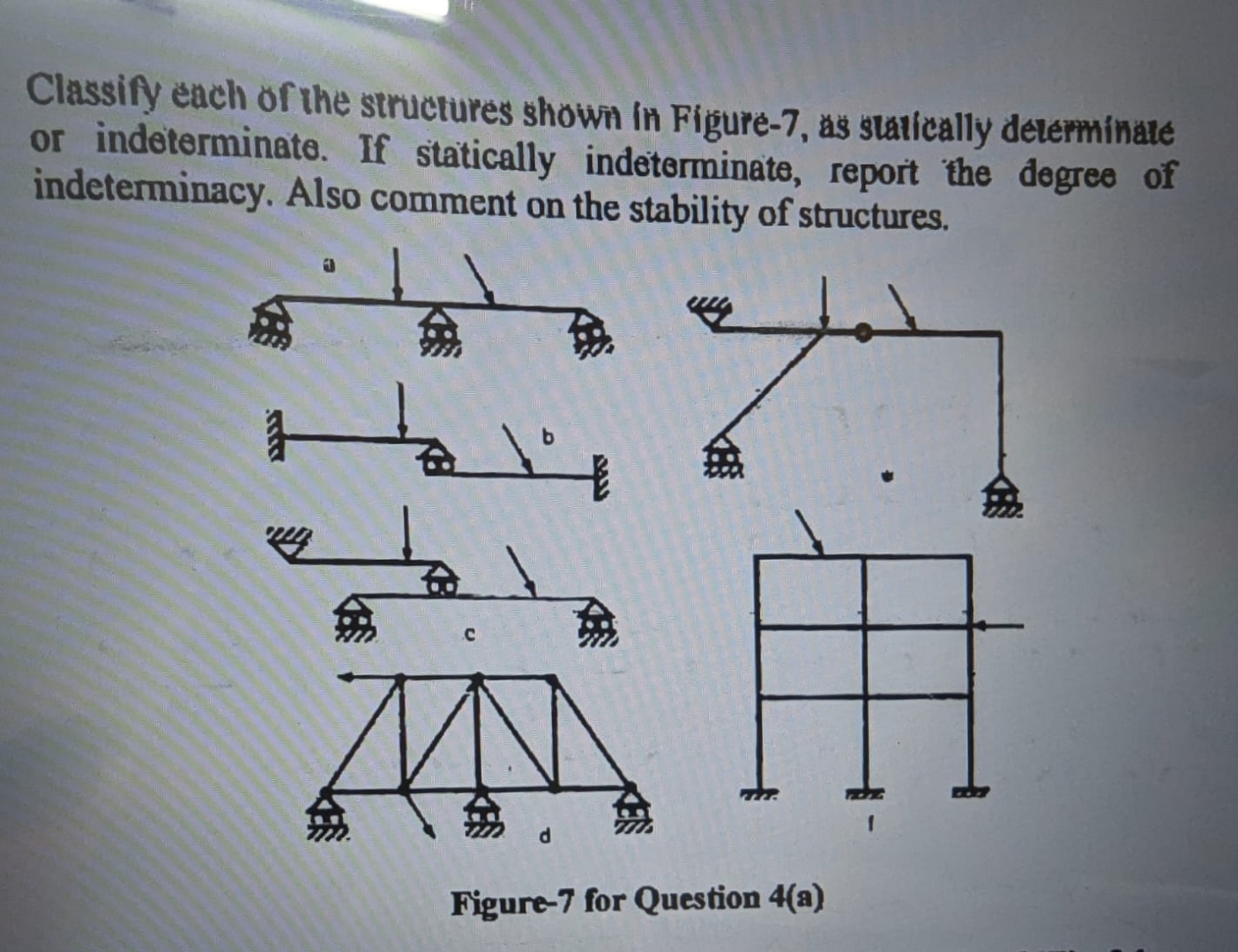 Classify each of the structures showin in Figure
